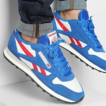 Reebok - Scarpe da ginnastica classiche in pelle 100209519 Chalk Blue Red