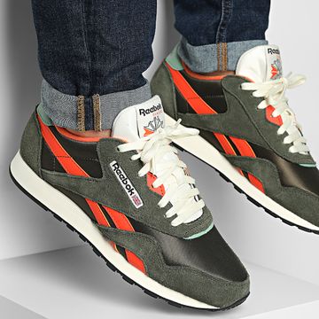 Reebok - Scarpe da ginnastica classiche in nylon 100209551 Verde Arancione Beige