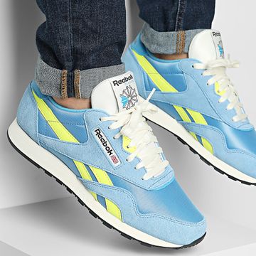 Reebok - Scarpe da ginnastica classiche in nylon 100221160 Blu Giallo Beige