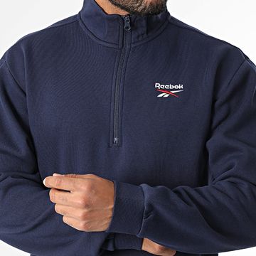 Reebok - Identity SL Felpa in pile con collo a zip 100202890 Blu navy