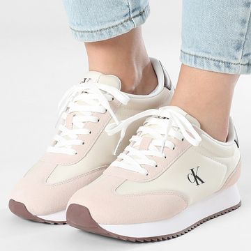 Calvin Klein - Sneakers donna Runner Laceup MG Nylon Mix 1828 Pistachio Whisper Pink