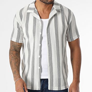 Classic Series - 428 Camicia a maniche corte a righe bianche e nere