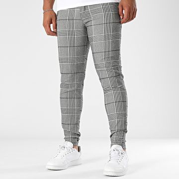 Frilivin - 652 Pantaloni chino a quadri grigio erica