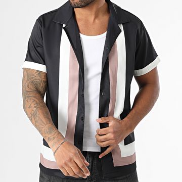Frilivin - Camicia a maniche corte P56 Nero Bianco Beige