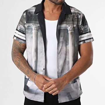 Frilivin - M52 Camicia a maniche corte beige marrone nero