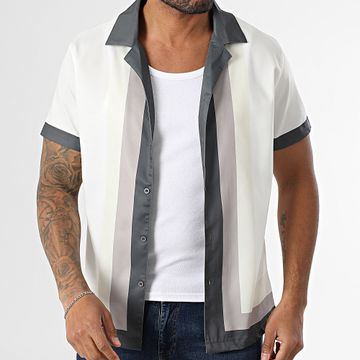 Frilivin - Camicia a maniche corte P56 Bianco Beige Marrone