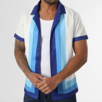 Frilivin - Camicia a maniche corte P56 Bianco Azzurro Navy