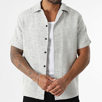 Frilivin - R17 Camicia a maniche corte bianco screziato