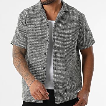 Frilivin - R17 Camicia a maniche corte nero bianco