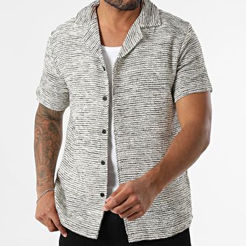 Frilivin - Camicia a maniche corte S18 Beige Bianco Nero