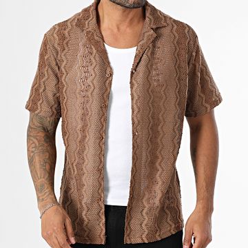 Frilivin - Camicia traforata a maniche corte T19 Brown