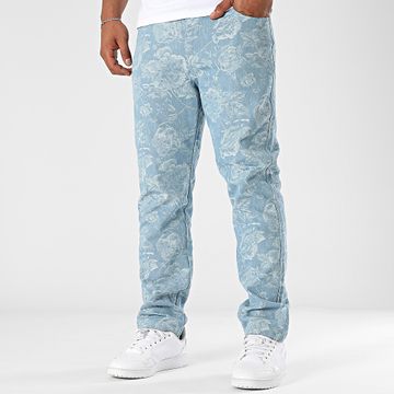 Frilivin - Jeans regolari F03 Blu Denim Floreale