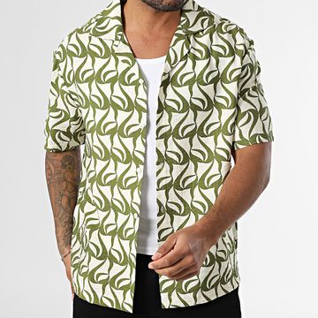 Frilivin - 137 Camicia a maniche corte verde ecrù
