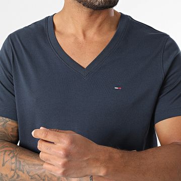 Tommy Jeans - Maglietta Original 4410 con scollo a V, blu navy
