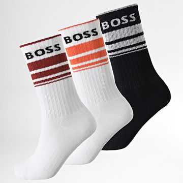 BOSS - 3 paia di calzini a costine 50515143 Bianco Blu Navy