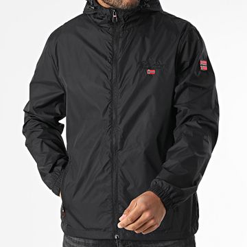 Geographical Norway - Giacca a vento con cappuccio e zip 608 nero