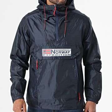 Geographical Norway - Giacca a vento outdoor con cappuccio 244 blu navy