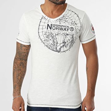 Geographical Norway - Maglietta con scollo a V 905 Bianco