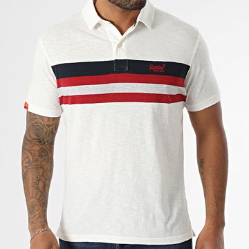 Superdry - Polo Manica corta Maglia leggera a righe M1110424A Bianco
