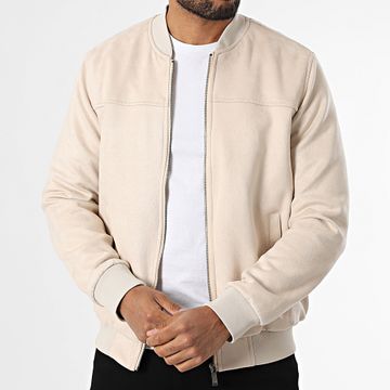 Armita - Giacca bomber 520 in pelle scamosciata Beige chiaro