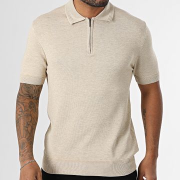 Classic Series - Polo a maniche corte in maglia 565 Beige Chiné