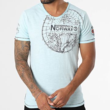 Geographical Norway - 902 Maglietta con scollo a V Azzurro
