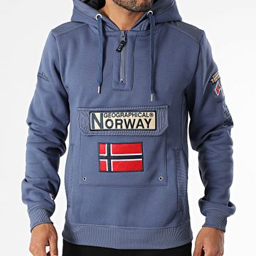 Geographical Norway - 493 Felpa con cappuccio e collo a cerniera della Marina
