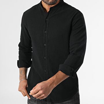KZR - Camicia a maniche lunghe Collo da ufficiale 053 Nero