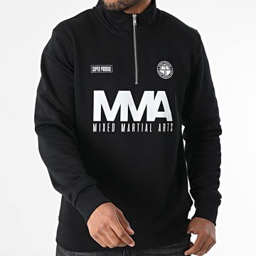 Super Prodige - SP FC Felpa con collo a zip nero bianco