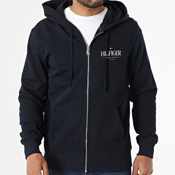 Tommy Hilfiger - Felpa con cappuccio Hilfiger Stacked 9375 Zip Blu Navy