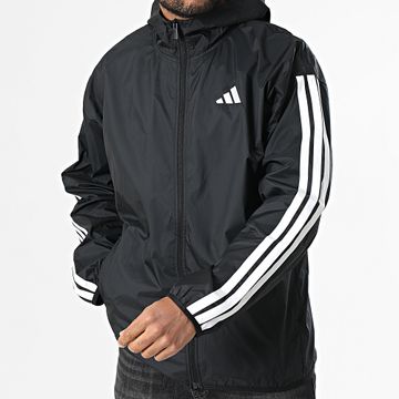 Adidas Sportswear - Giacca 3 Stripes con cappuccio e zip JE6325 Nero