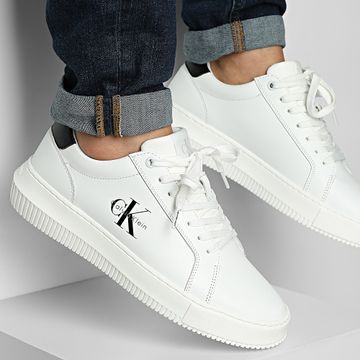 Calvin Klein - Cestini Chunky Cupsole Mono Pelle 1317 Bianco Luminoso Nero