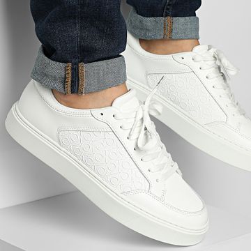 Calvin Klein - Baskets Clean Up Low Laceup Mono 1899 Triple White All Over