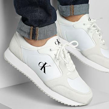 Calvin Klein - Baskets Retro Runner Sock Low Lace Up 1326 Bright White Black