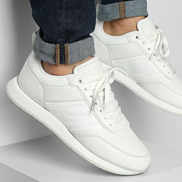 Calvin Klein - Scarpe da ginnastica basse Prof Laceup Tape 1897 Triple Bright White
