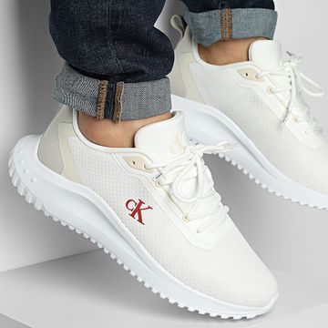 Calvin Klein - Eva Runner Mix Mesh 1285 Bianco brillante Moonstruck Tandoori Sneakers