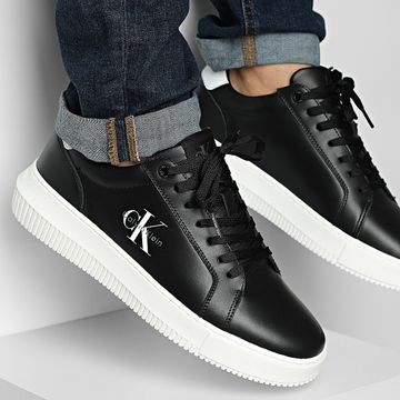 Calvin Klein - Cestini Chunky Cupsole Mono Leather 1317 Nero Bright White