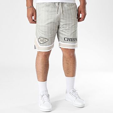 New Era - Pantaloncini da jogging a righe dei Kansas City Chiefs 60667933 Beige Bianco