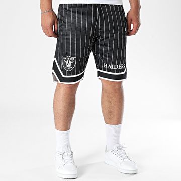 New Era - Pantaloncini da jogging a righe Las Vegas Raiders 60667938 Nero Bianco