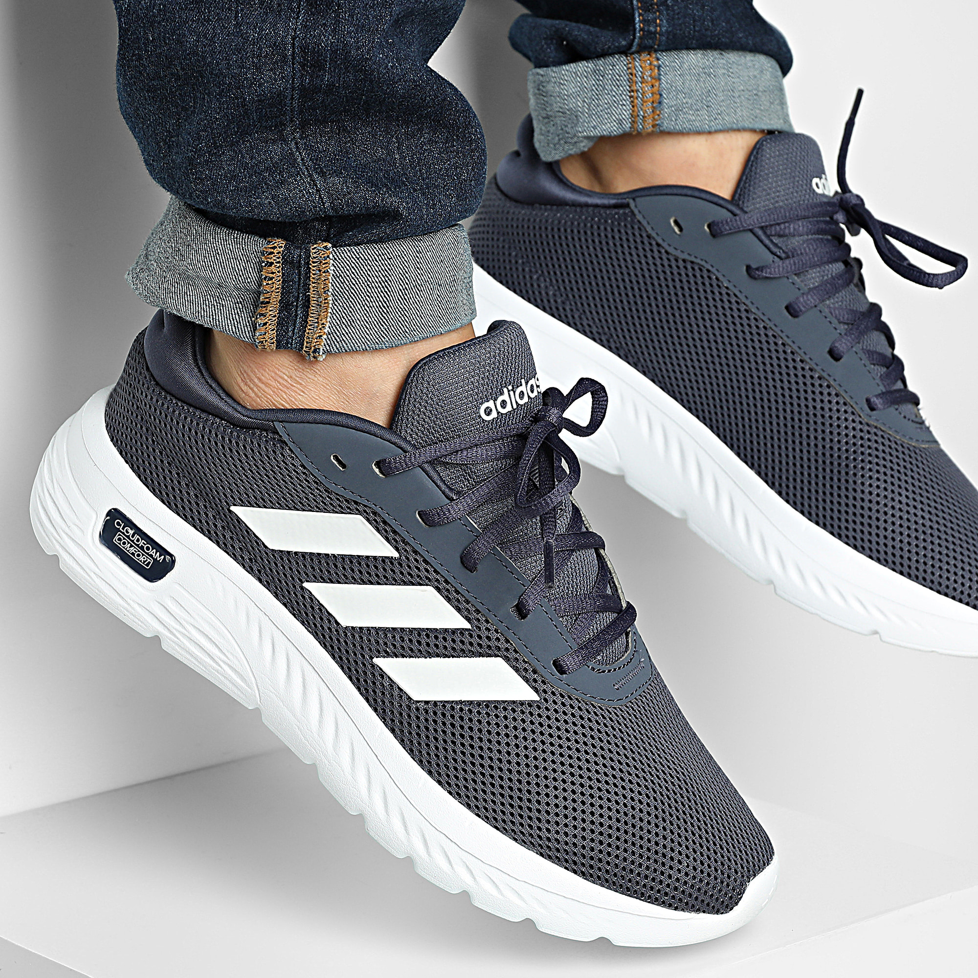 Adidas Sportswear - Cloudfoam Comfy Sneakers IH6130 Shadow Navy Footwear White