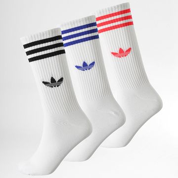 Adidas Originals - 3 paia di calzini alti a 3 strisce JV7419 Bianco