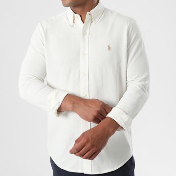 Polo Ralph Lauren - Camicia Oxford a maniche lunghe beige chiaro