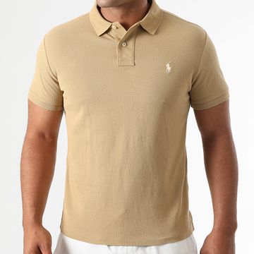 Polo Ralph Lauren - Polo Slim a manica corta personalizzata Original Player Beige