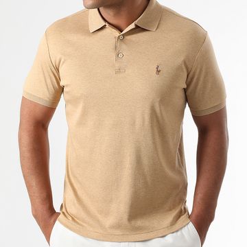 Polo Ralph Lauren - Polo Slim a manica corta personalizzata Original Player Camel Chiné