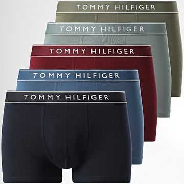 Tommy Hilfiger - Set di 5 boxer Everyday Essentials 3679 Navy Green Khaki Light Green Bordeaux