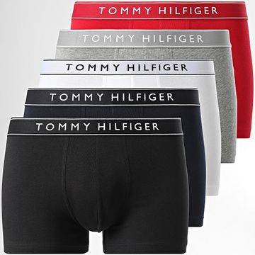 Tommy Hilfiger - Set di 5 boxer Everyday Essentials 3679 Nero Grigio Heather Bianco Navy Rosso