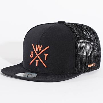 Watts - Cappello Cruz Trucker Nero Arancione Fluo