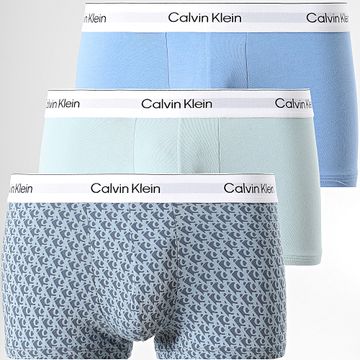 Calvin Klein - Set di 3 boxer a vita bassa 4389 azzurro verde