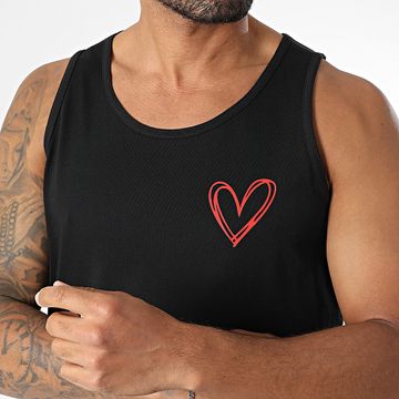 Luxury Lovers - Canotta Heart Outline Nero Rosso