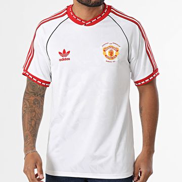 Adidas Originals - Maglietta Manchester United a righe JF0376 Bianco